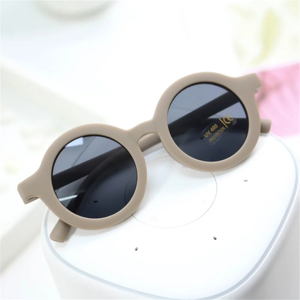 Children's Sunglasses Infant's Retro Solid Color Ultraviolet-proof Round Convenience Glasses Eyeglass For Kids