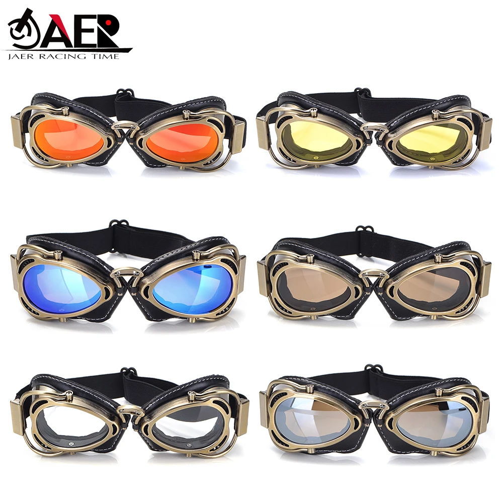 

Motorcycle Glasses Goggles Retro Vintage Riding Eye Wear Sun Windproof Goggles for Cafe Racer Pilot Helmet Glasses