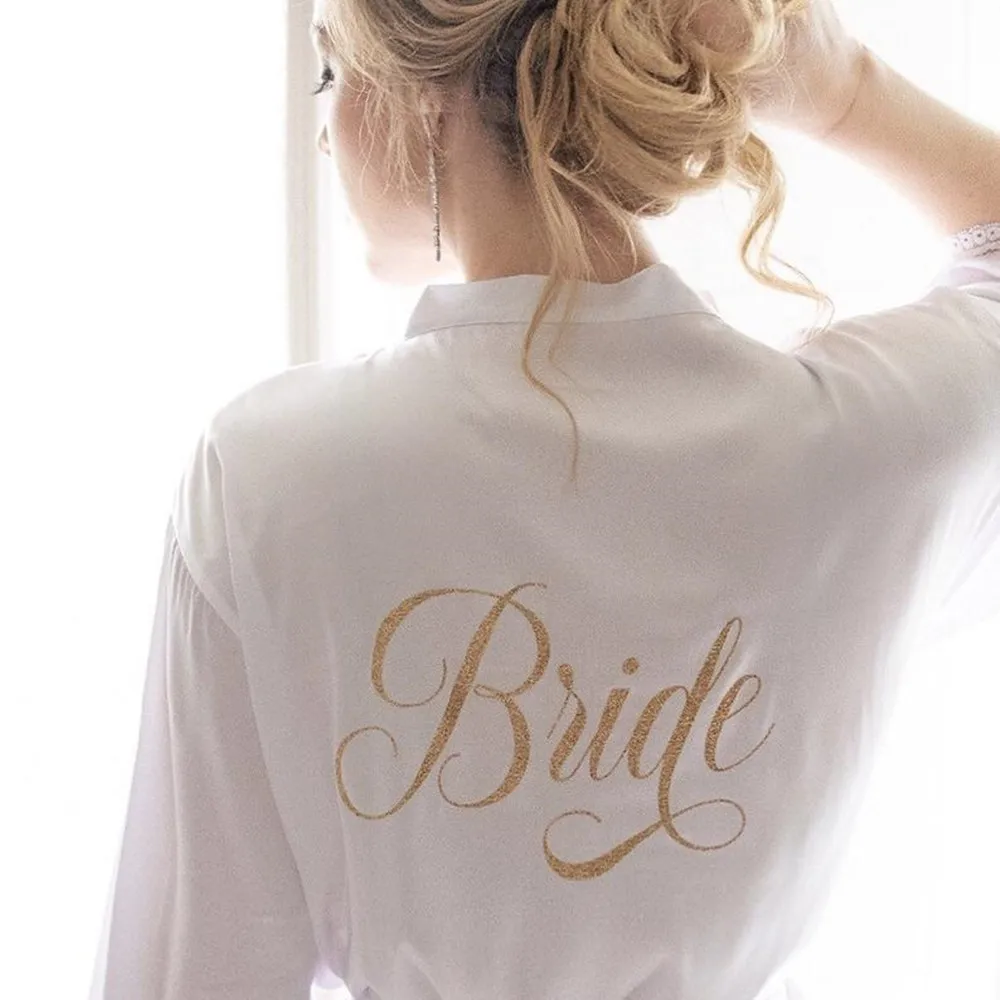 glitter gold bride to be Robe custom Name hen night Kimono Robes blush Lace Get Ready Bathrobe bridesmaid Nightgown Wedding gift