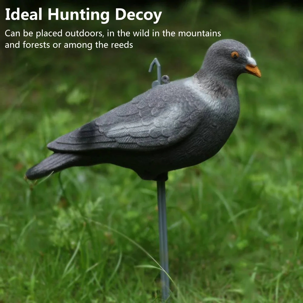 1/3/6PCS  Fake Bird Hunting Realistic Full Body Flocked Pigeon Decoy 12 inch Dove With Stick Pegs Garden Bird Deter Scarer Pest