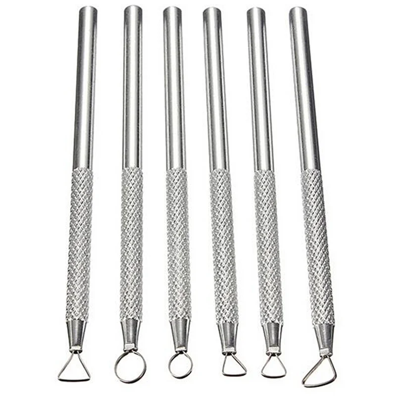 알루미늄 합금 폴리머 클레이 도구, 도자기 세라믹 조각 도구, 리본 와이어 엔드 루프 클레이 도구 세트, 세부 사항, 6 개 