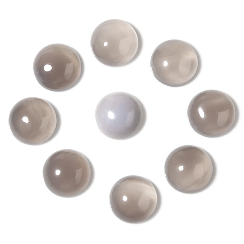 Cabochons en Agate grise pour la fabrication de bijoux, 5 à 10 pièces, en pierre naturelle, 4 à 25mm