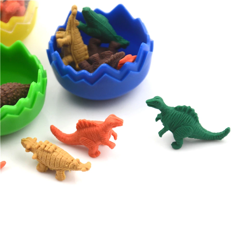 8 Pcs/lot Mini Cute Kawaii TPR Eraser Dinosaur Rubber Erasers For Pencil Kids Gift Stationery School Supplies Student