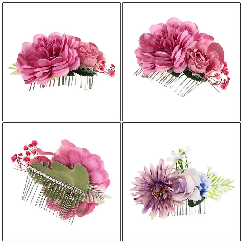 Haimeikang Fashion Wedding Hair Combs Accessories For Bridal Flower Headpiece Women Bride Hair Jewelry Girls New Headwear