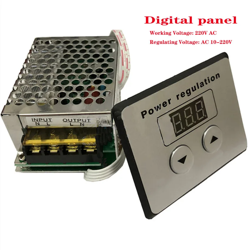 AC 220V 4000W/5000W SCR Voltage Regulator Dimming LED Dimmer Motor Speed Controller Thermostat Dimer 220 V Power Supply