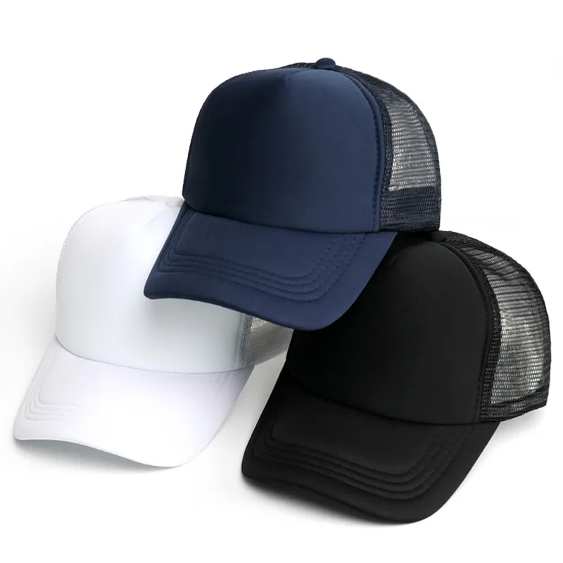 2024 Blank Mesh Hat Caps Men Summer Breathable Snapback Baseball Cap mesh Women Fashion Black Trucker Hat Hip Hop Bone