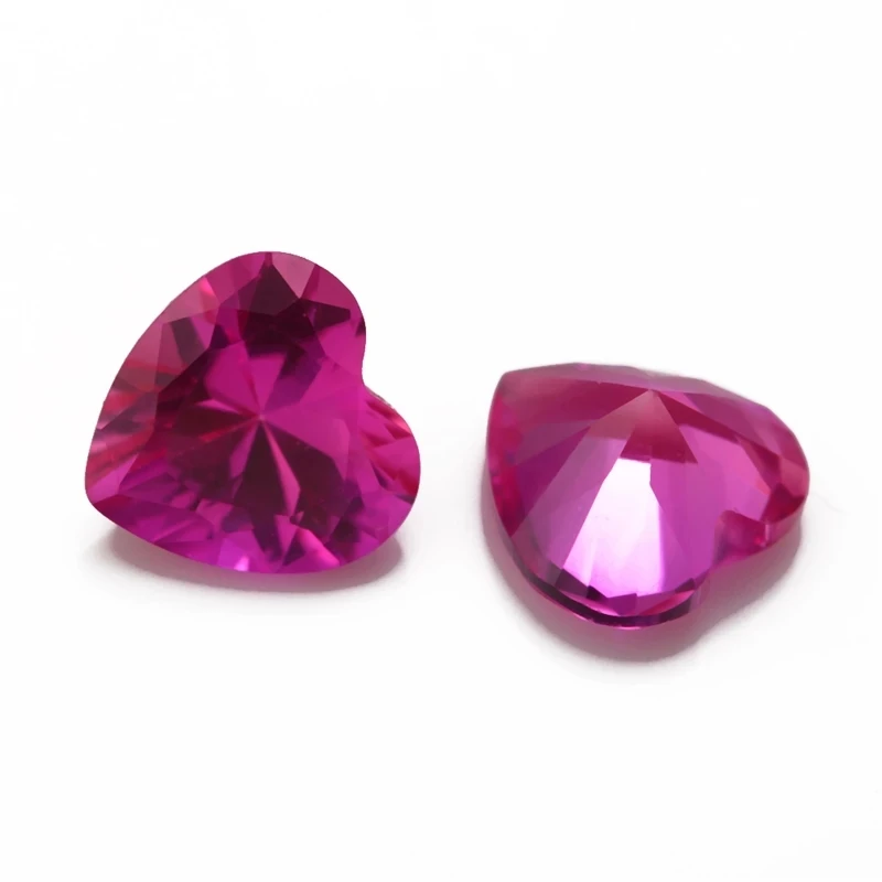 Size 3x3mm~12x12mm Heart Shape Synthetic Corundum Gems For Jewelry Making 5# 3# 8# Color