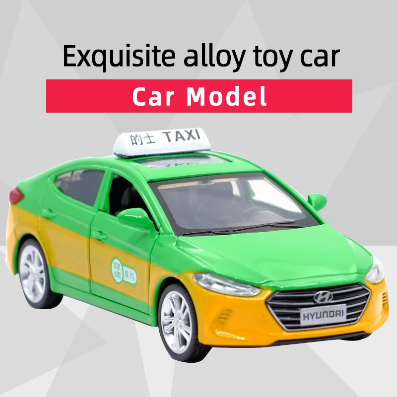 

Caipo 1:40 Hyundai Elantra Taxi Alloy Diecast Car Model Toy With Pull Back For Children Gifts Educational Toy Collection