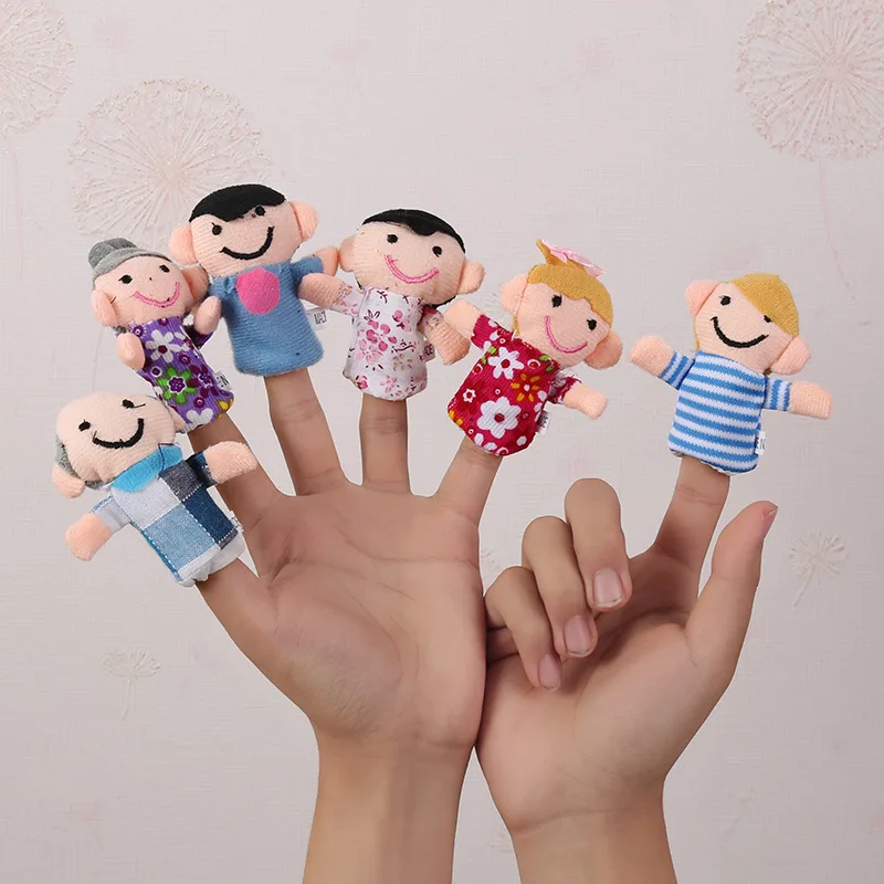 Juguete de peluche para bebé, marionetas de dedo, accesorios para contar historia, 10 piezas, animales o 6 piezas, juguetes familiares para niños, regalo para niños GYH