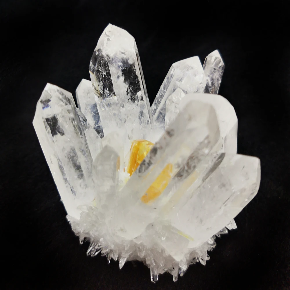 Natural Clear Quartz & Yellow Quartz Cluster Nunatak Decoration White Crystal Cluster Healing Column Point Radiation Resistant