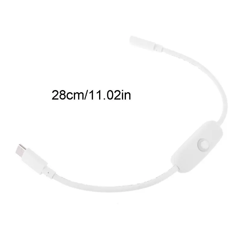 5V Type C Power Supply Cord Male to Female Extension Cable With On Off for Raspberry 4 Tablet