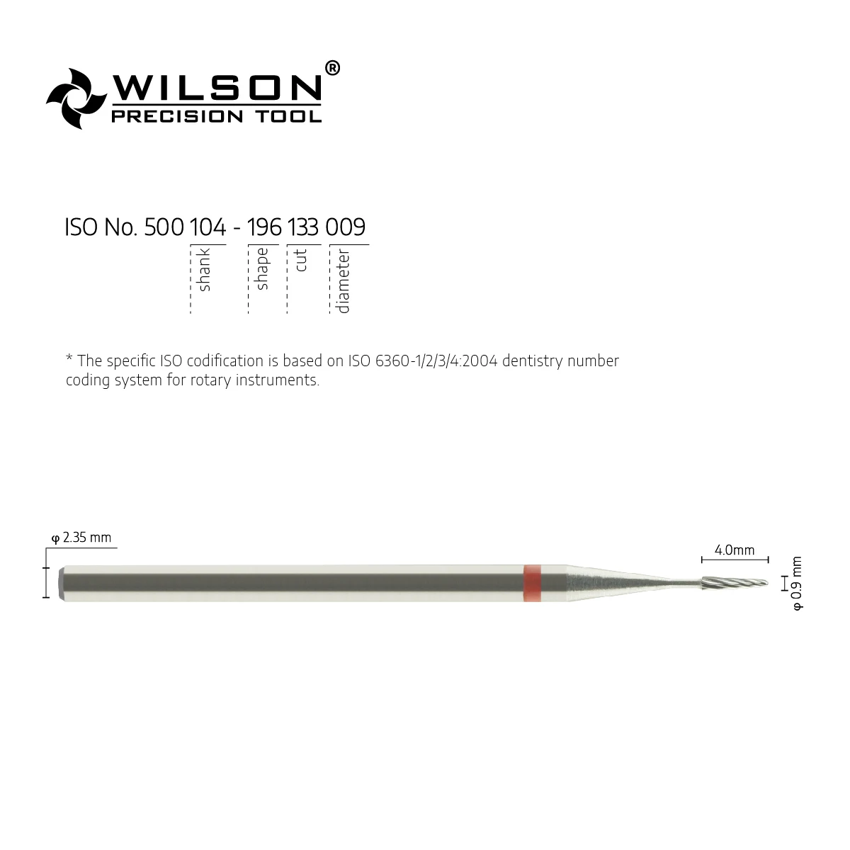 WILSON PRÄZISION WERKZEUG 5000803-ISO 196 133 009 Wolfram Hartmetall Bohrer Für Trimmen Acryl/Metall