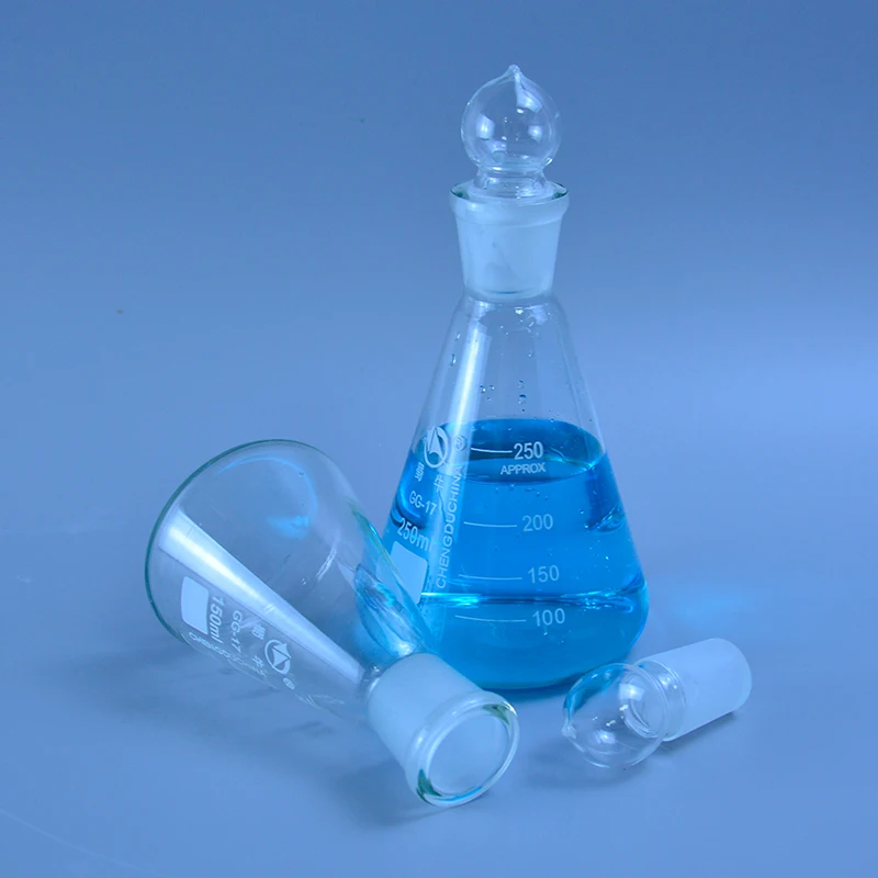 50-2000ml Glass conical flask with cap Glass Erlenmeyer Flask glass  for laboratory triangle flask Boro 3.3 glass