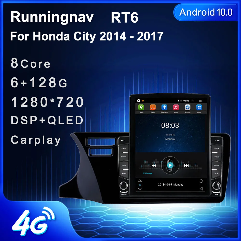 Runningnav For Honda City 2014 2015 2016 2017 Tesla Type Android Car Radio Multimedia Video Player Navigation GPS