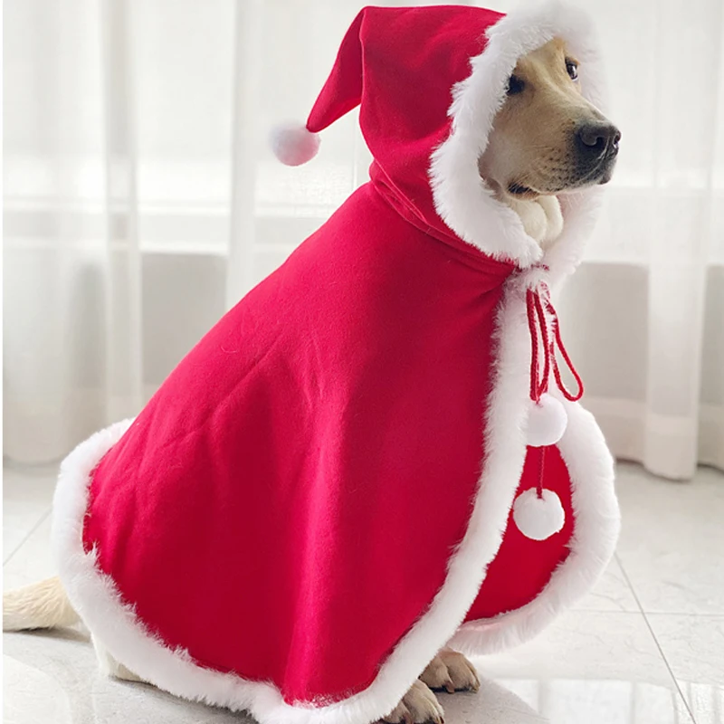 Christmas Dog Costume Winter Big Dog Large Dog Cloak Golden Retriever Labrador Weimaraner Husky Samoyed Border Collie Pet Coat