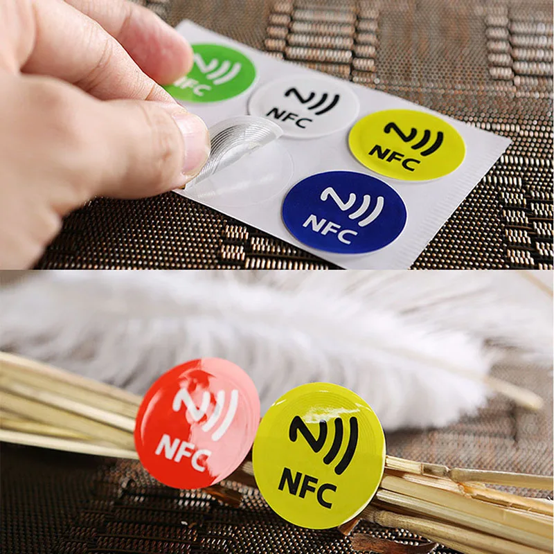 Etiqueta adesiva nfc impermeável, etiquetas ntag213 para todos os telefones