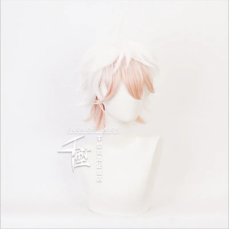 Komaeda Nagito شعر مستعار أنيمي Danganronpa تأثيري الشعر الاصطناعية مقاومة للحرارة الشعر Komaeda Nagito تأثيري الباروكات + كاب الباروكة #3