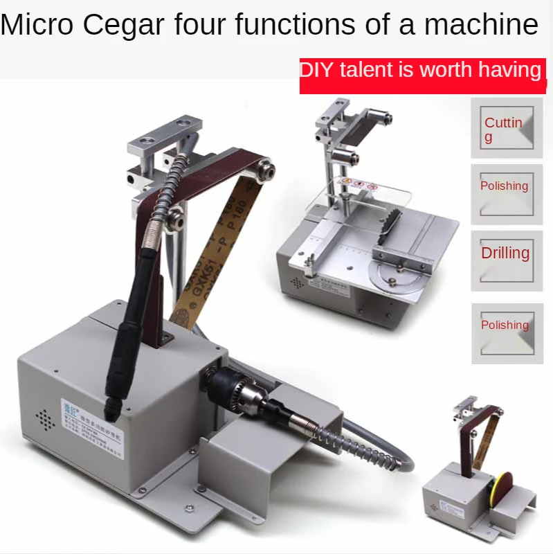 Mini Table Saw Woodworking Bench Electric Saw Grinder Drill Multifunction 4in1 DIY Polishing Cutting Drilling Grinding Machine