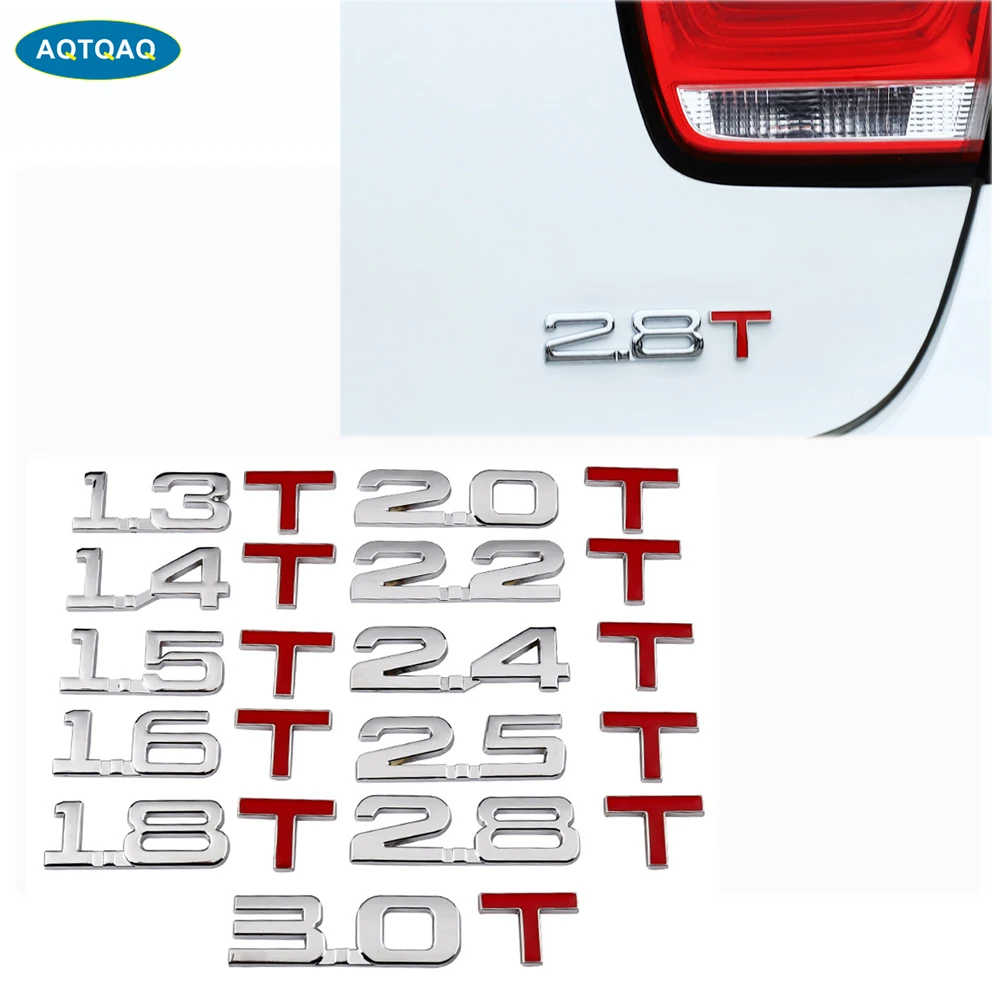 

1Pcs 1.3T - 3.0T Premium Metal Car Side Fender Rear Trunk Emblem Badge Decals for Any Vehicle