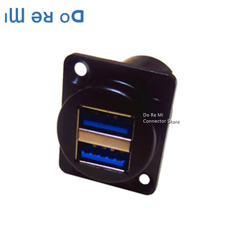 Двухпортовый док-модуль USB 3,0 типа D, 1 шт., порт A, 3,0 Высокоскоростная передача данных, паяльная прямая розетка 86, алюминиевая панель