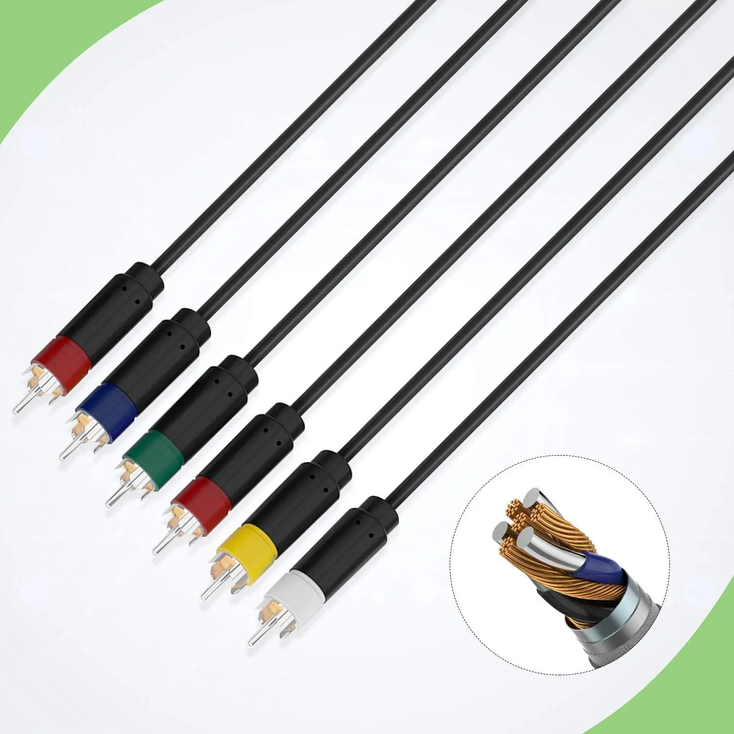 ใหม่ PS2/PS3 AV Multi Out To Component Video Audio Cable, 1.8M HD สาย AV Composite สำหรับ Sony Playstation PS2/PS3/PS