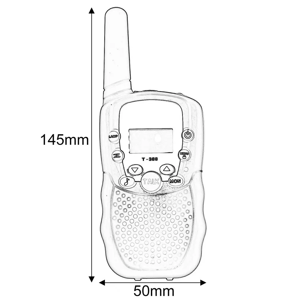2 pces t388 walkie talkie crianças 2 pces rádio walkie-talkie crianças presente de aniversário brinquedos para meninos meninas 100-3000m gama