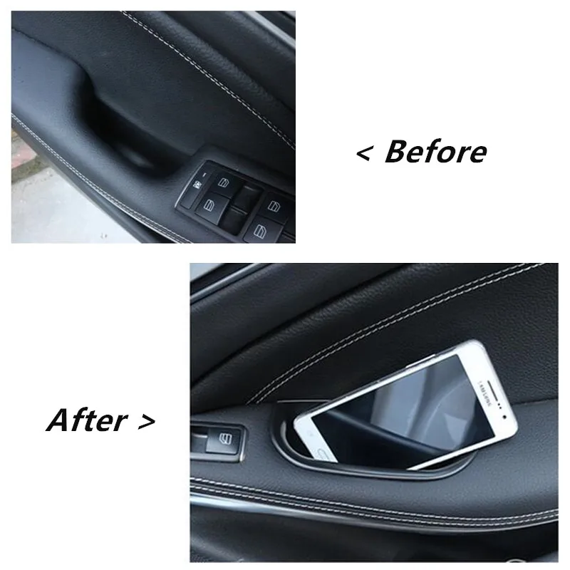 Interior Door Handle Storage Box Container Holder Tray Accessories For Mercedes Benz GLA X156 CLA C117 2013-2018