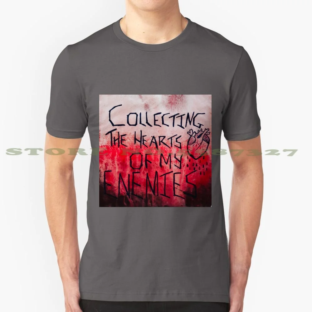 Collecting The Hearts Of My Enemies 100% Cotton T-Shirt Gothlife Parkside Egirl Blood Anatomical Heart Enemies Collecting