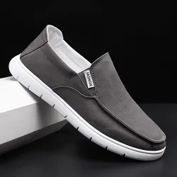 Breathable Canvas Shoes Men Loafers 2021 Spring Summer Casual Shoes Flat Slip-on Male Shoes Cloth High Quality KA1323