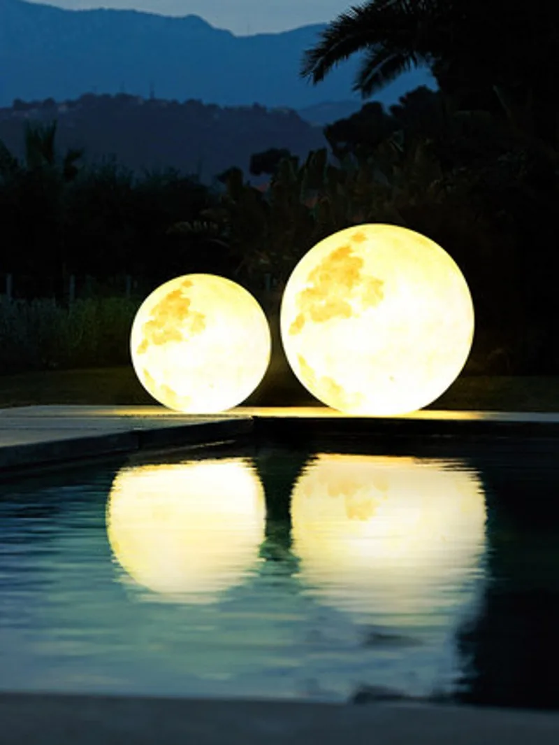 

Outdoor LED Moon Lamp 25cm 30cm Rechargeable lilluminated Garden Pool Ball Light Walkways Garden Path Patio Lawn Yard Decor