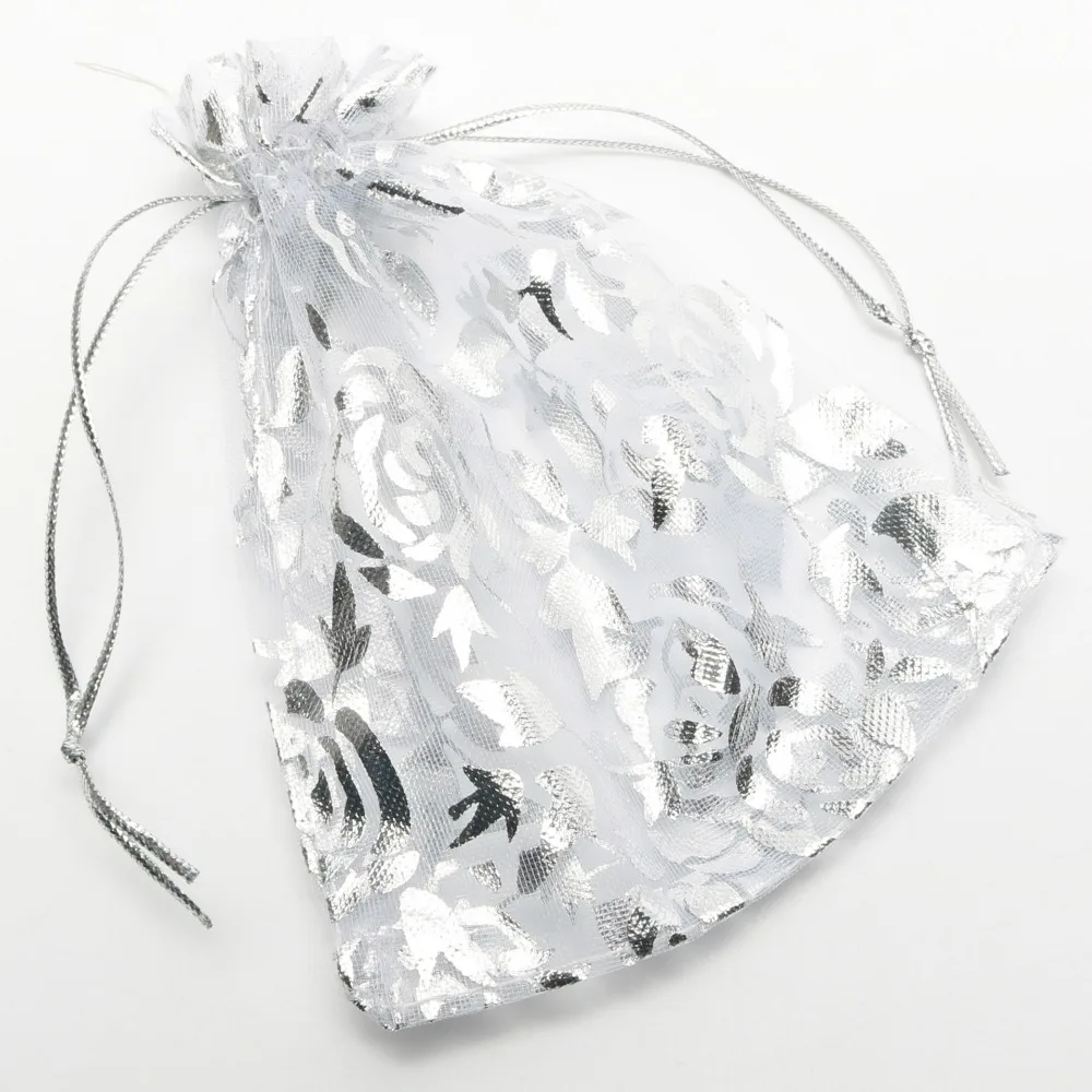 25 stücke Bunte Gold Rose Transparent Verpackung Kordelzug Beutel Beutel Geschenk Organza Beutel Für Schmuck Hochzeit Party Perlen Großhandel – Detail 6