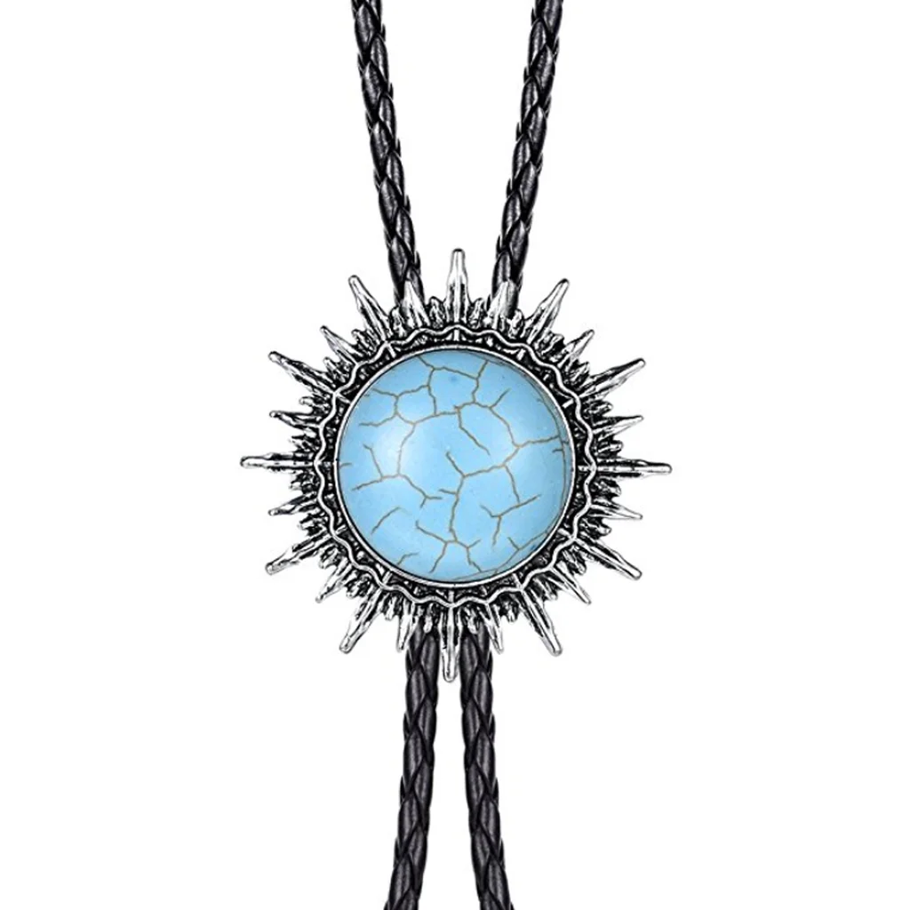 Sun Time And Space Fragments Gemstone Bolo Tie Fashion Shirt Collar Accessory Suit Rope