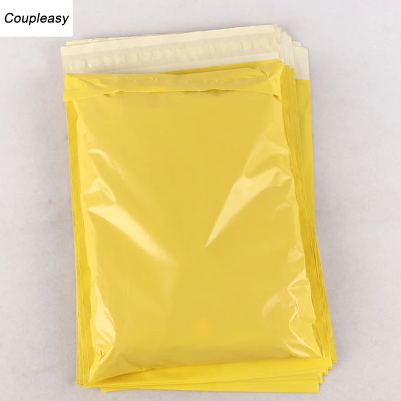 Enveloppe plastique jaune auto-adhésive, 7 tailles, 10 pièces, sacs de rangement de courrier, sac d'expédition de courrier Postal, enveloppes d'emballage Express