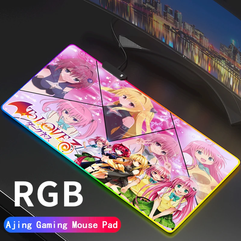 

Anime Girly To love Large Colorful Lockedge Mouse Pad Pink Cute Cartoon Mousepad For Table Desk Carpet