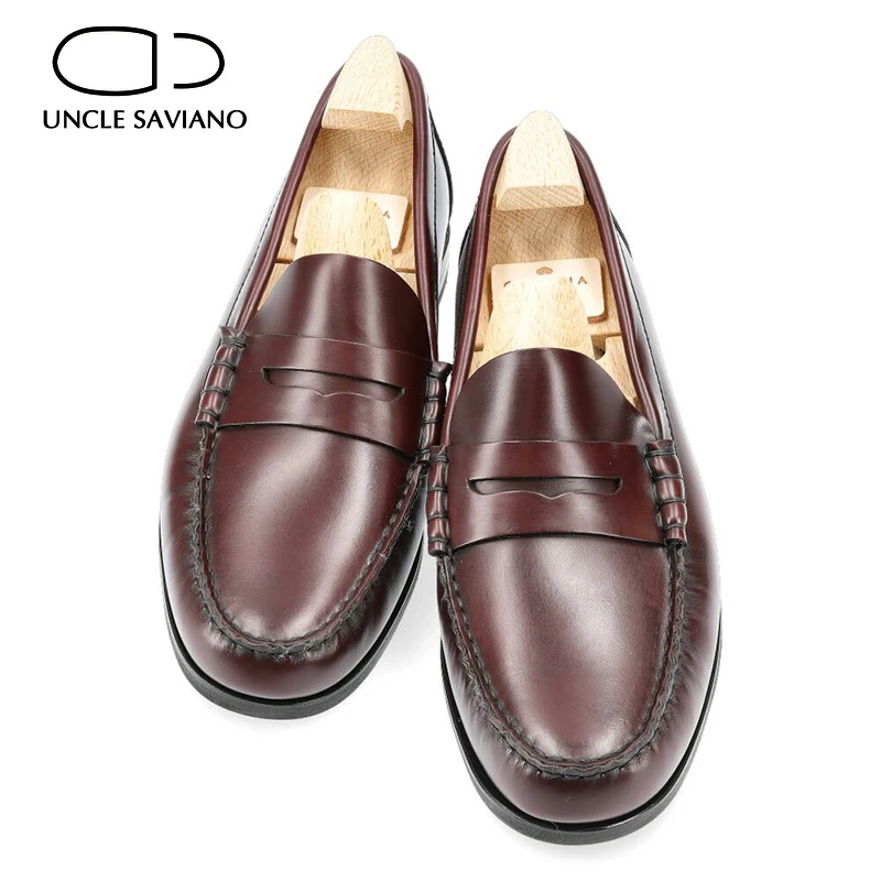 Uncle Saviano Loafers Fashion Style Man Shoe Original Party Designer High Quality Genuine Leather Casual Business Shoes for Men
