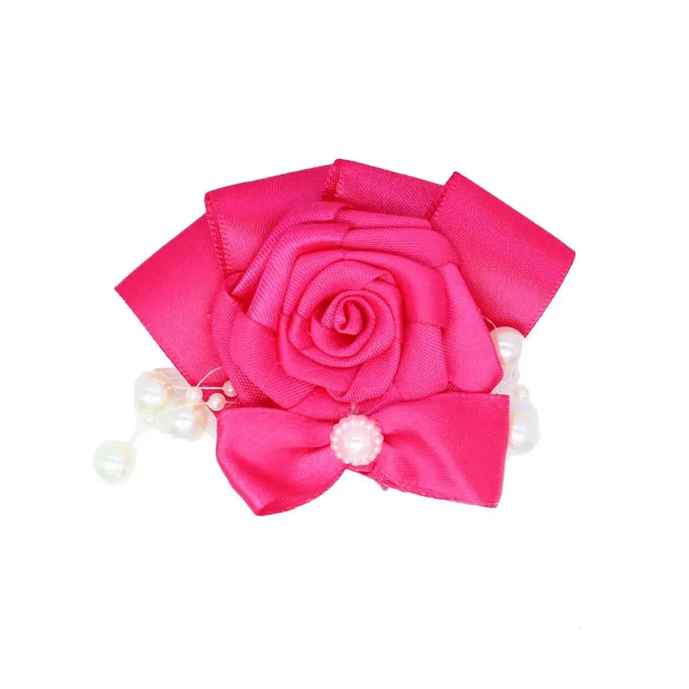 Handgelenk Corsage Mit Perlen Bowknot Nette Band Rose Brautjungfer Braut Hand Handgelenk Blumen Armband Hochzeit Teil Zubehör SW8715