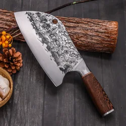 Serbian Knife Handmade Forged Broad Butcher Knife Stainless Steel Kitchen Chef Fishing Meat Knife Fixed Outdoor Filleting Knife