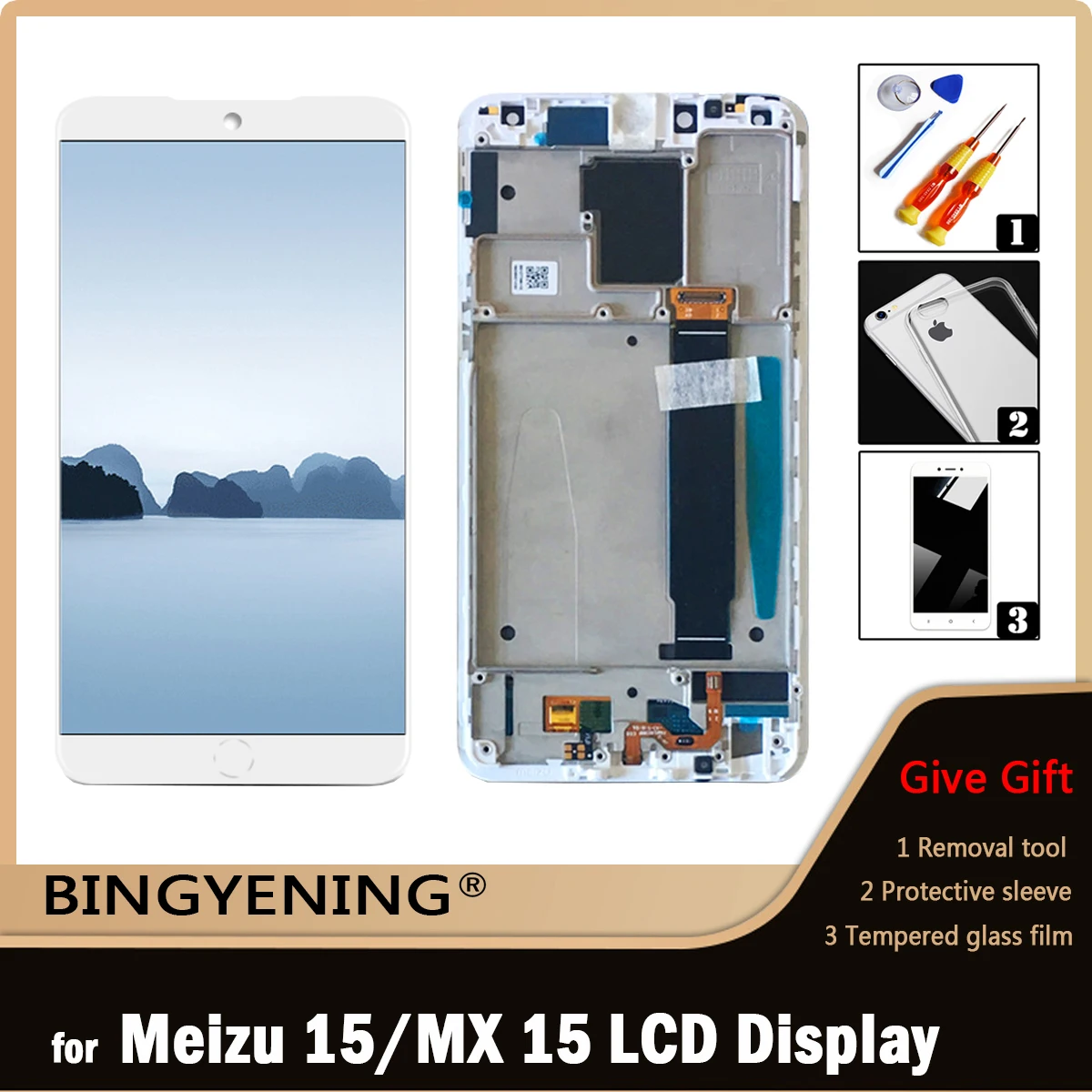 

Original For MEIZU 15 M881H LCD Screen Display+Touch Screen Digitizer For Meizu MX 15 / M881Q AMOLED LCD Display with Frame