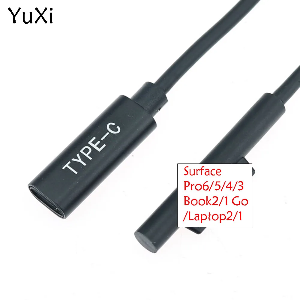 YuXi USB Type C Female To PD Power Supply Adapter Charging Cable For Microsoft Surface Pro6/5/4/3 Book2/1 Go/Laptop2/1