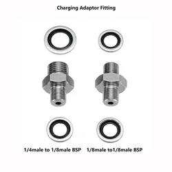 Adaptador de manguera de carga de aire, accesorio macho de 1/8BSP a 1/8BSP,1/8BSP a 1/4BSP