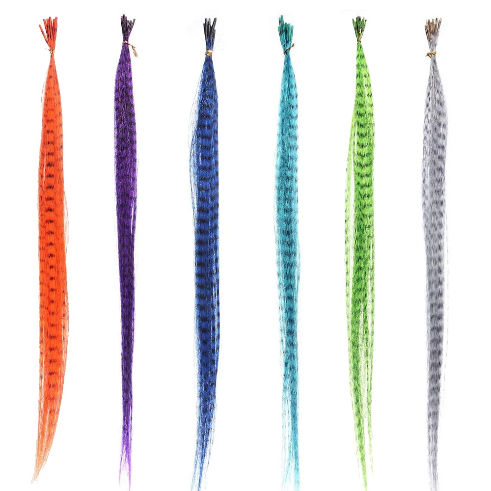 55PCS Synthetic Straight Multi-color Feathers Hairpiece Wig Hair Extension Beauty Tool For Hair Feather Extensions