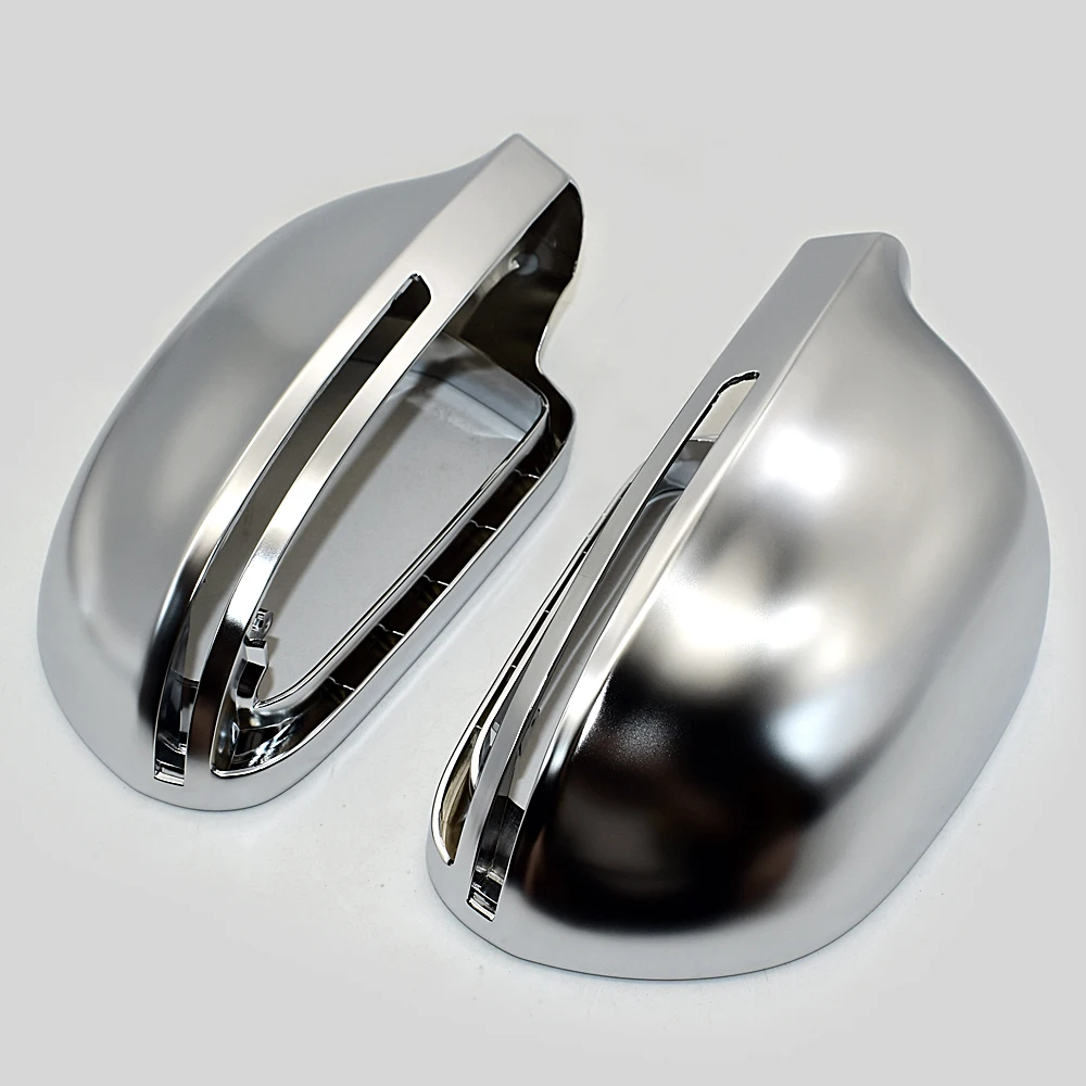 Anzulwang For Audi A4 B8 A6 C6 A5 8T Q3 A3 8P Matt Chrome Mirror Cover Rearview Side Mirror Cap S Line