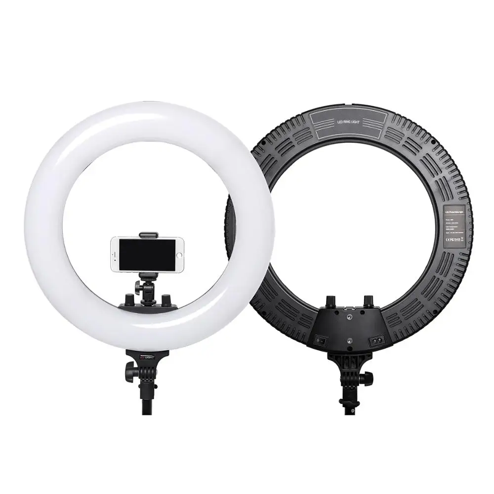 

18 Inch Photo Studio lighting 480PCS Bulbs LED Ring Light Bi-color No tripod Photography Dimmable Ring Lamp for Portrait,Makeup