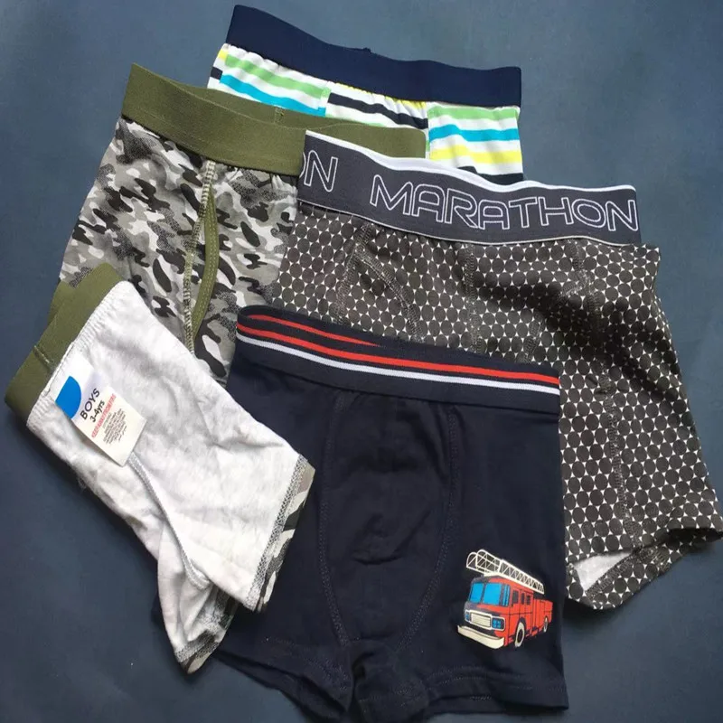 2pcs/Lot Teen Boy Cotton Boxers Mixed Designs Underwear Size 2T-16T Teenagers Under Panties Soft Comfortable Men Brief Boxers