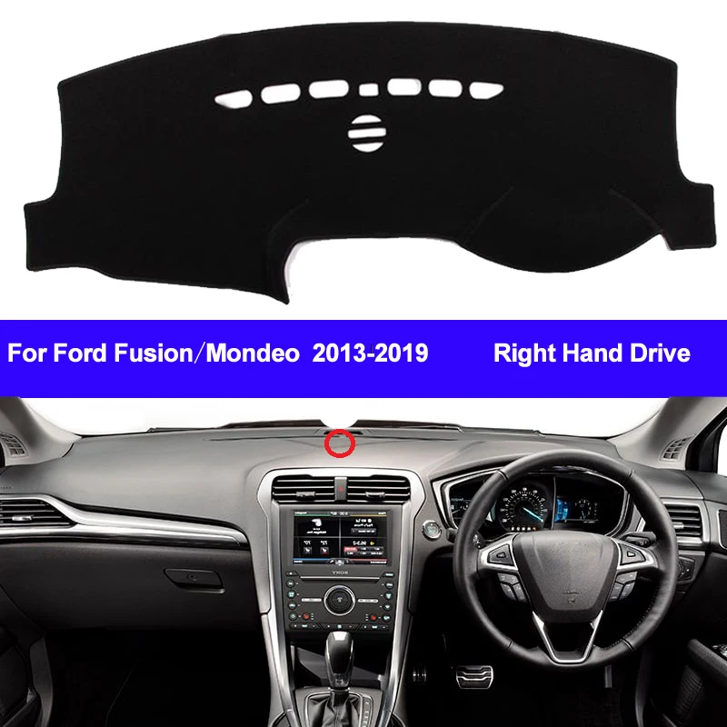 Car Auto Inner Dashboard Cover Dash Mat Cape Carpet 2 Layers For Ford Fusion / Mondeo 2013 2014 2015 2016 2017 2018 2019 LHD RHD