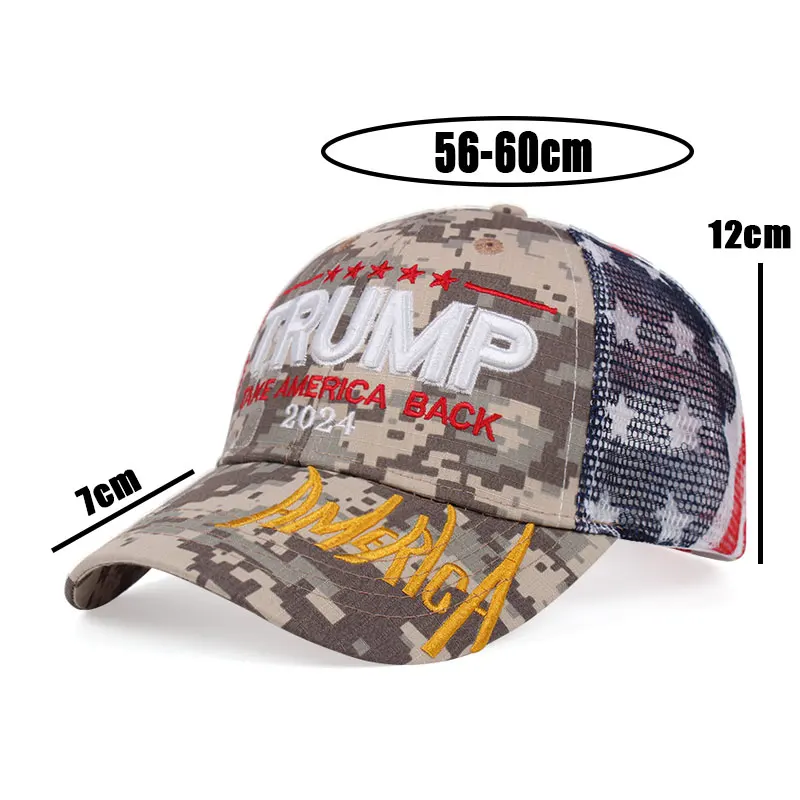 Gorra de béisbol con bordado 3D de Estados Unidos, gorra de béisbol con bordado 3D de Donald Trump, con cierre trasero, Unisex, 2024 gorras