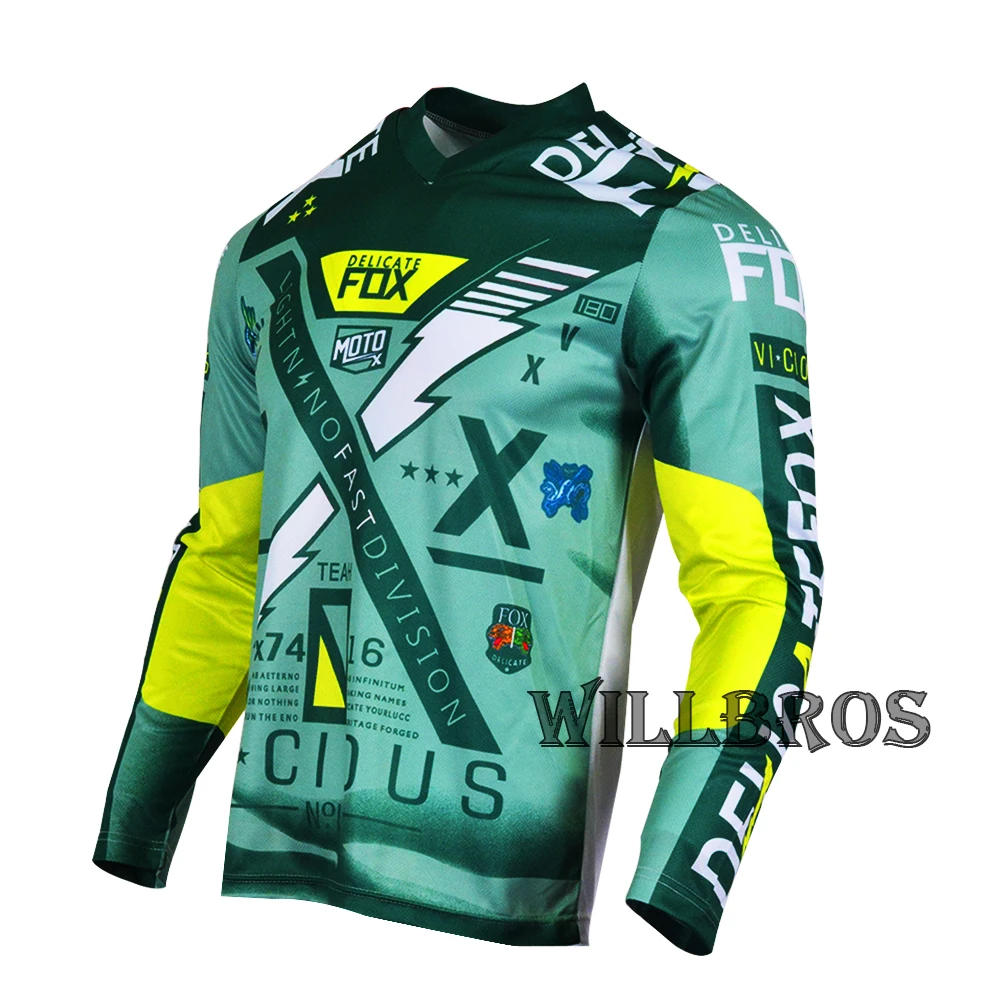 

Delicate Fox Motocross MX 180 Vicious Men's Jersey Scooter Dirtbike Offroad MTB BMX DH Downhill Riding