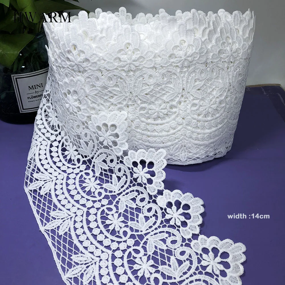 5yard Needlework Lace Fabric Ribbon White Milk Silk Water Soluble Sewing Trim Dress Accessories Embroidery Non Elastic Curtain