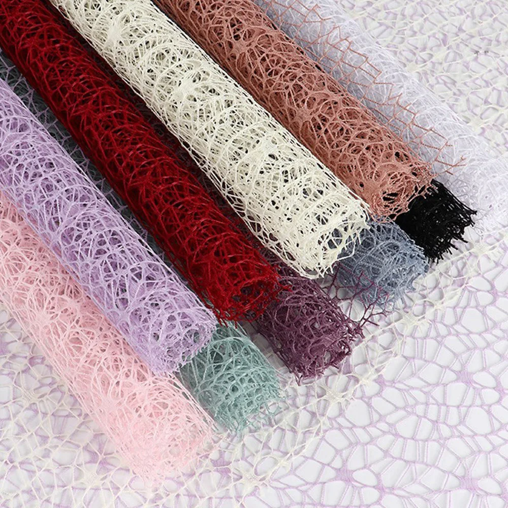 1Pcs Color Mesh Bouquet Wrapping Paper DIY Handmade Scrapbook Decorative Wedding Birthday Party Supplies Home Decoration