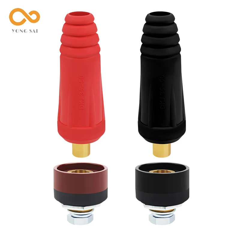 Imagem -04 - Dkj 5070 Conector de Soldagem Europa Máquina de Solda Conectores de Cabo Macho de Encaixe Rápido Adaptador de Tomada Dkj 1025